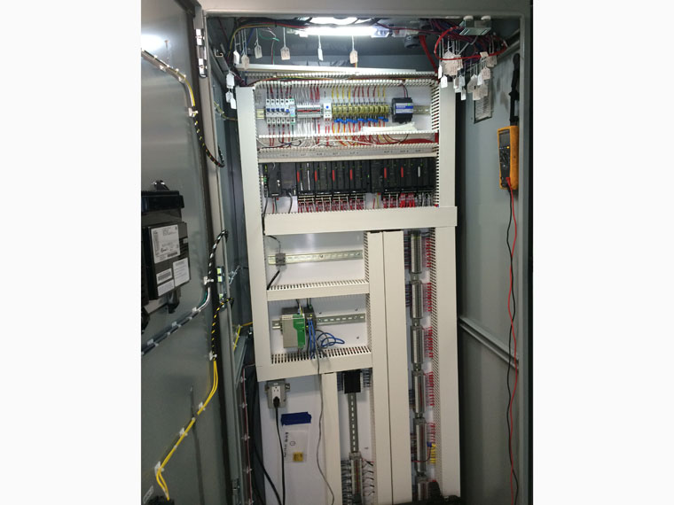 Inside PLC cabinet